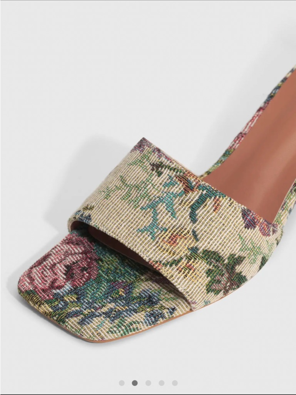 Cider Floral Chunky Heeled Single Band Sandals - Picture 7 of 10